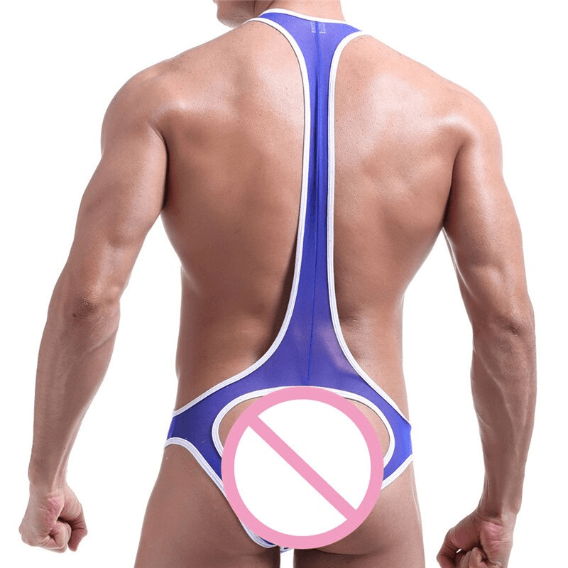 Men's Hollow Out Sleeveless See-Through Bodysuit / Fitness Wrestling Skinny Leotard / Sexy Outfits - EVE's SECRETS