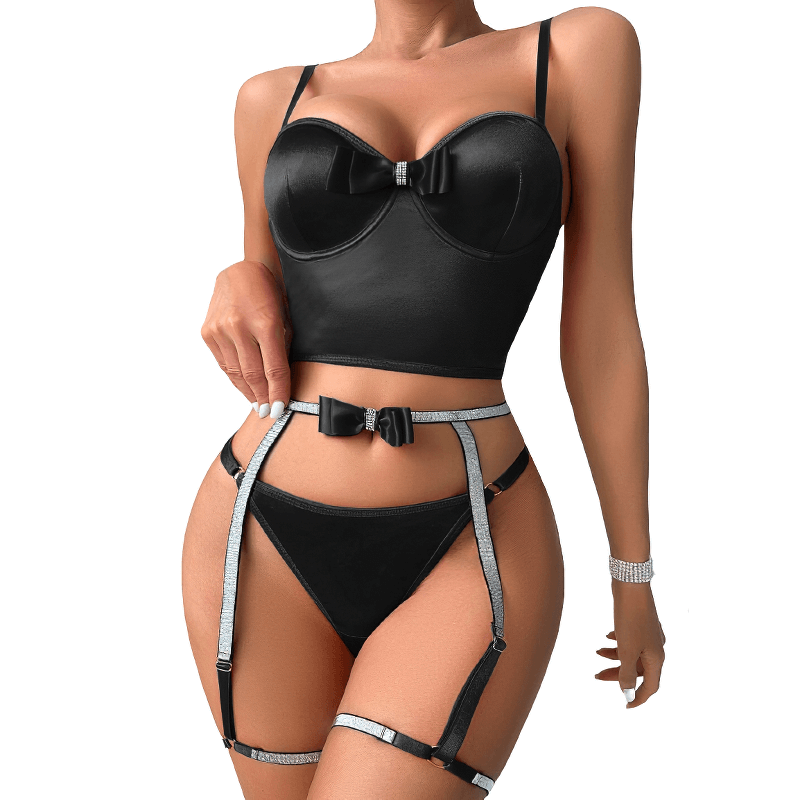 Intimate Sexy Lingerie for Ladies / Fancy Silk Underwear / Push-Up Bra And Panty Garter - EVE's SECRETS