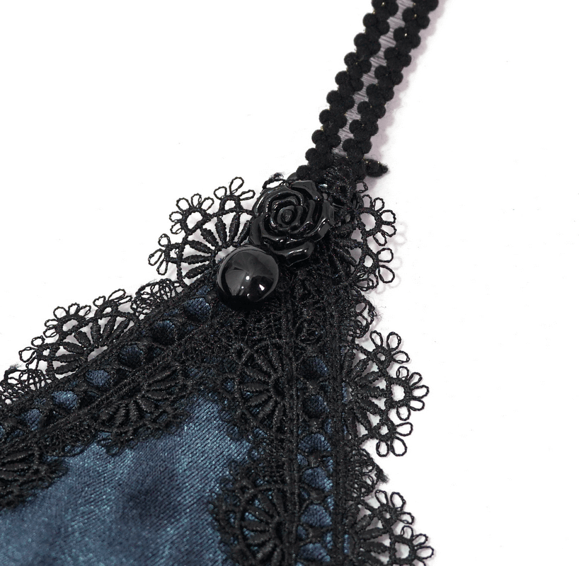 Lace Black and Red Bikini: Swimsuit with Waist Straps