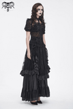 Lace Blouse with Puff Sleeves and Fringe Accents