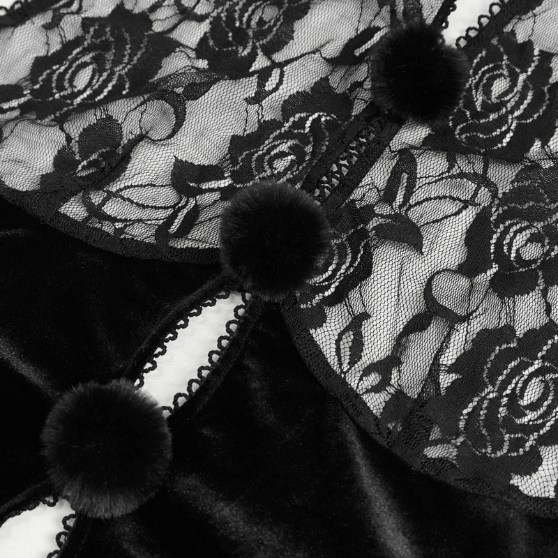 Lace Bodysuit with Oversleeves / Velvet Halterneck Lingerie