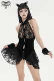 Lace Bodysuit with Oversleeves / Velvet Halterneck Lingerie