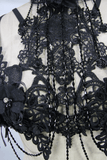 Lace Harness with 3D Flowers / Gothic Chest Strap Top