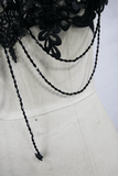 Lace Harness with 3D Flowers / Gothic Chest Strap Top