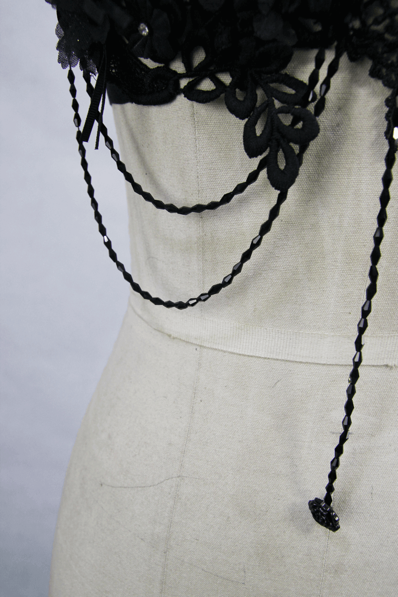 Lace Harness with 3D Flowers / Gothic Chest Strap Top