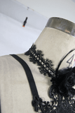 Lace Harness with 3D Flowers / Gothic Chest Strap Top