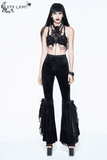 Lace Harness with 3D Flowers / Gothic Chest Strap Top