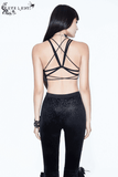 Lace Harness with 3D Flowers / Gothic Chest Strap Top