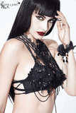 Lace Harness with 3D Flowers / Gothic Chest Strap Top