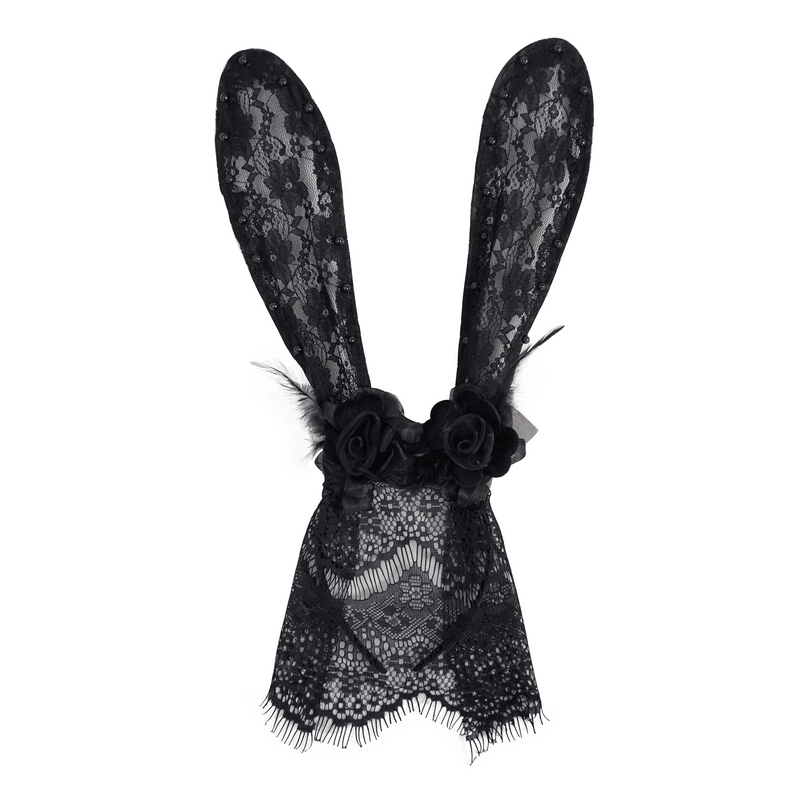 Lace Rabbit Ears Mask / Gothic Hair Accessory