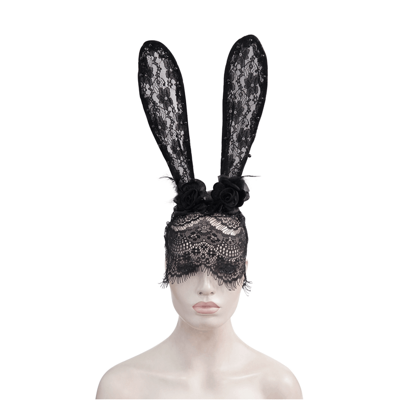 Lace Rabbit Ears Mask / Gothic Hair Accessory