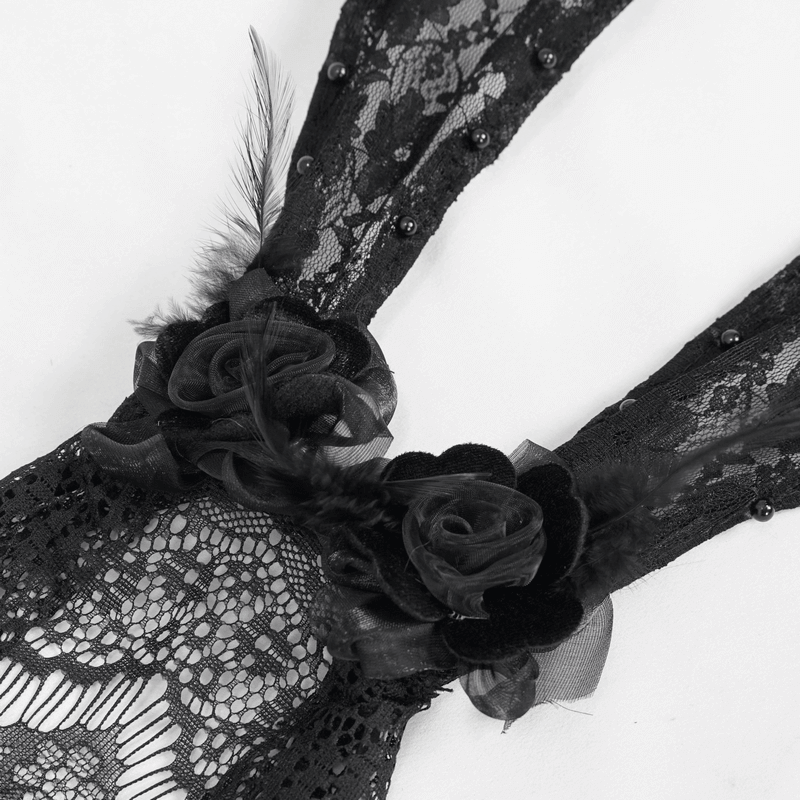Lace Rabbit Ears Mask / Gothic Hair Accessory