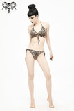 Lace Two-Piece Swimsuit: Stylish Animal Print Ladies Bikini
