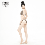 Lace Two-Piece Swimsuit: Stylish Animal Print Ladies Bikini