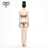 Lace Two-Piece Swimsuit: Stylish Animal Print Ladies Bikini