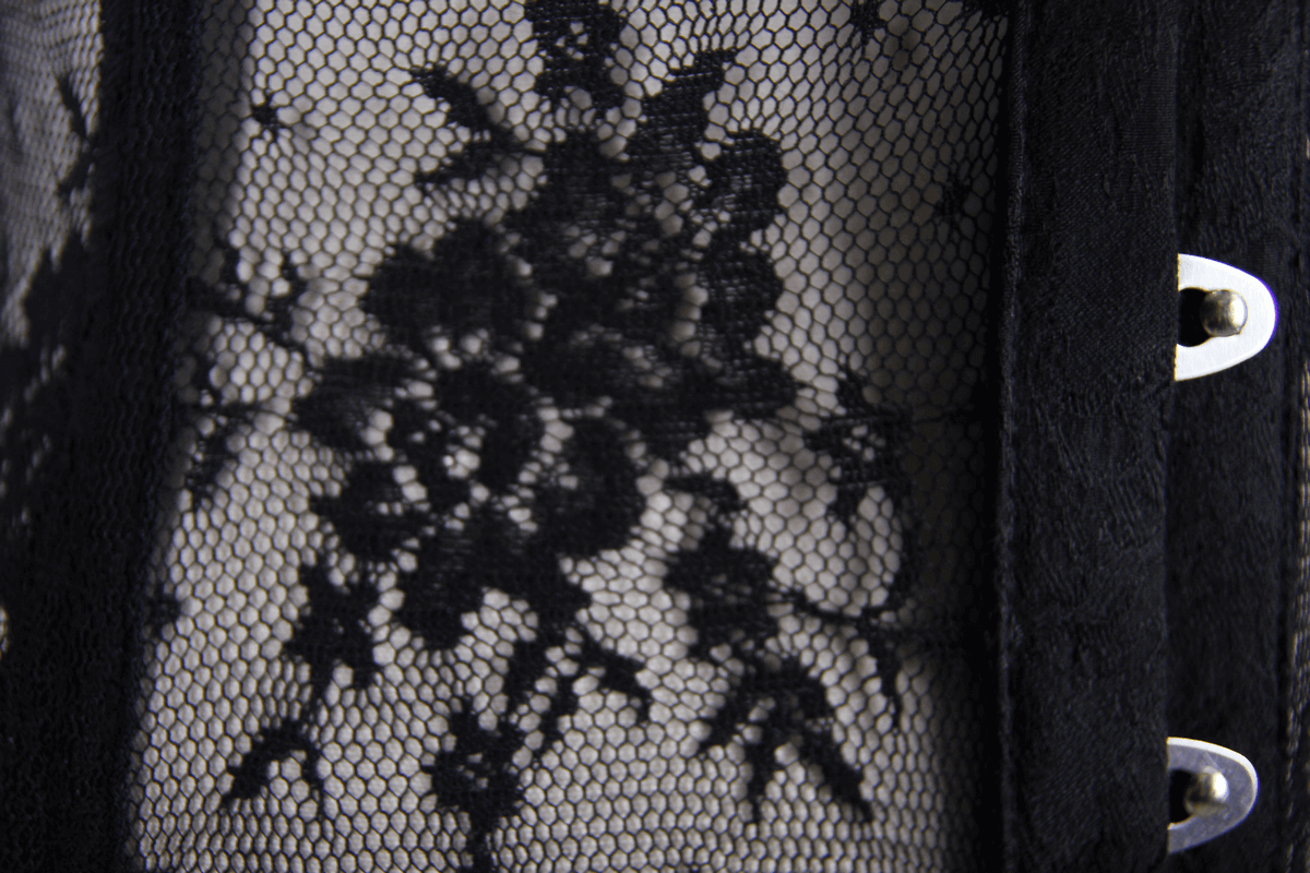Lace-Up Gothic Women's Corset: Feathers and Flowers