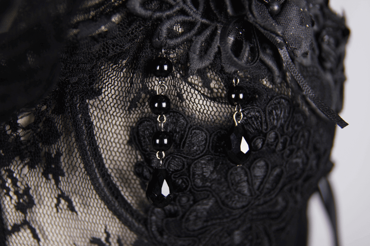 Lace-Up Gothic Women's Corset: Feathers and Flowers