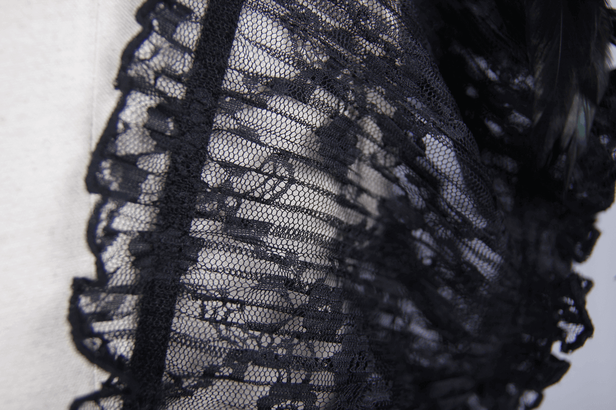 Lace-Up Gothic Women's Corset: Feathers and Flowers
