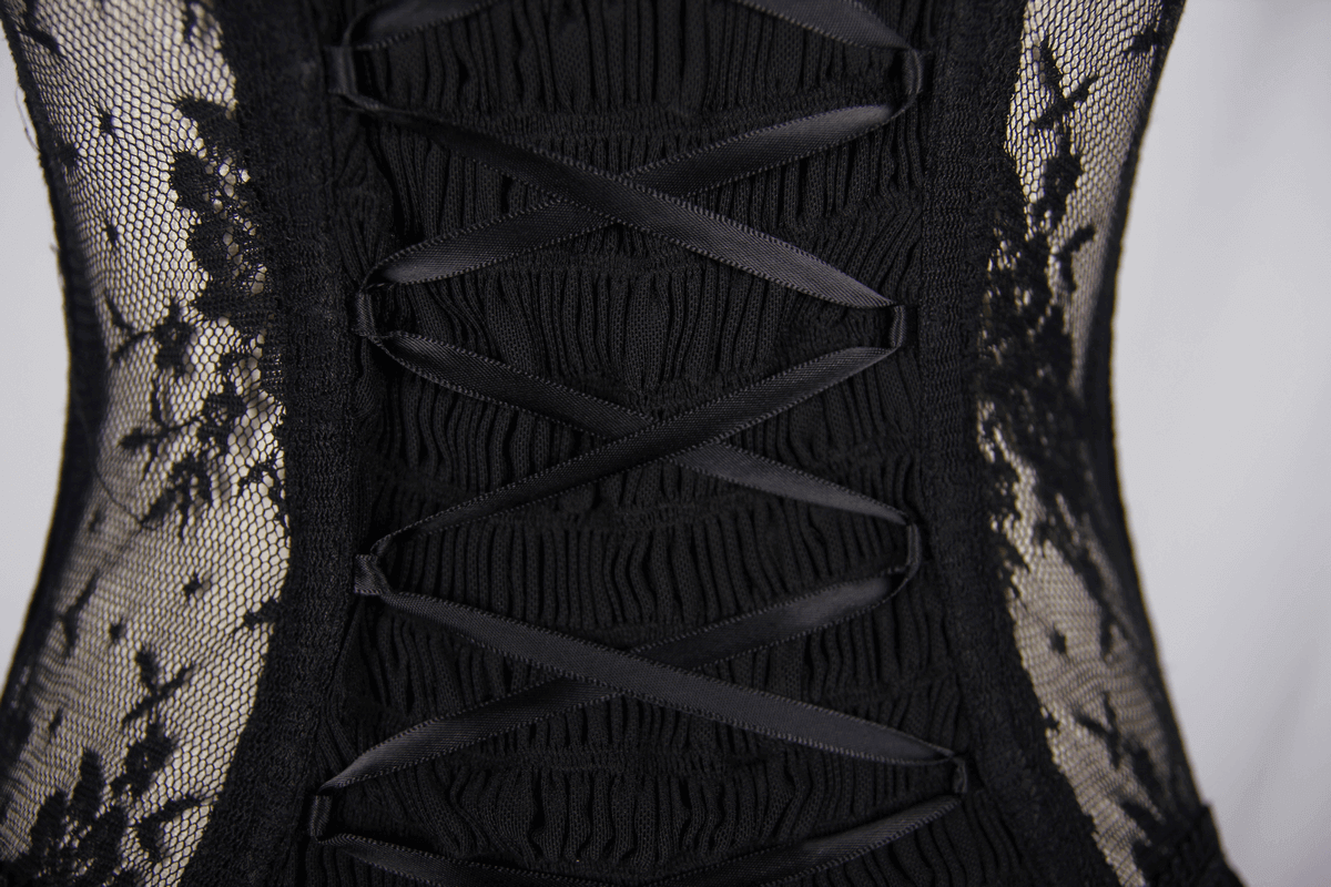Lace-Up Gothic Women's Corset: Feathers and Flowers