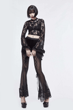 Lace-up Transparent Pants / Gothic Floral Lace Bottoms
