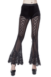 Lace-up Transparent Pants / Gothic Floral Lace Bottoms