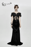 Ladies Transparent Lace Corset: Short Sleeves Elegance