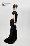Ladies Transparent Lace Corset: Short Sleeves Elegance