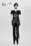 Ladies Transparent Lace Corset: Short Sleeves Elegance