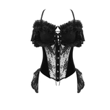 Ladies Transparent Lace Corset: Short Sleeves Elegance