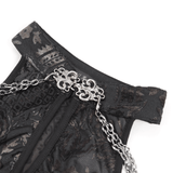 Long Gothic Lace Dress with Elegant Chain Detail