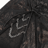 Long Gothic Lace Dress with Elegant Chain Detail