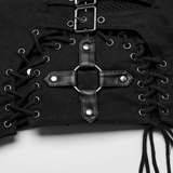 Low-Waist Gothic Women's Shorts with Side Lacing