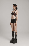 Low-Waist Gothic Women's Shorts with Side Lacing