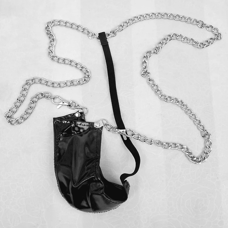 Men's Faux Leather Underwear / Sexy Lingerie with Metal Chain - EVE's SECRETS
