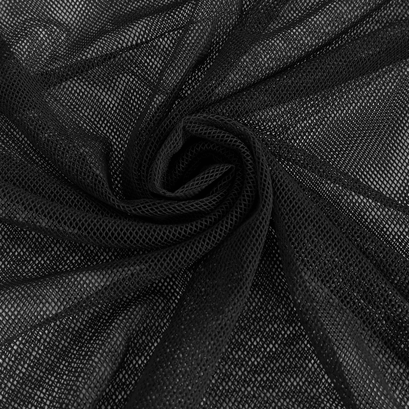 Men's Gothic Slim Fit Net Long Sleeve Top / Punk Black Mesh