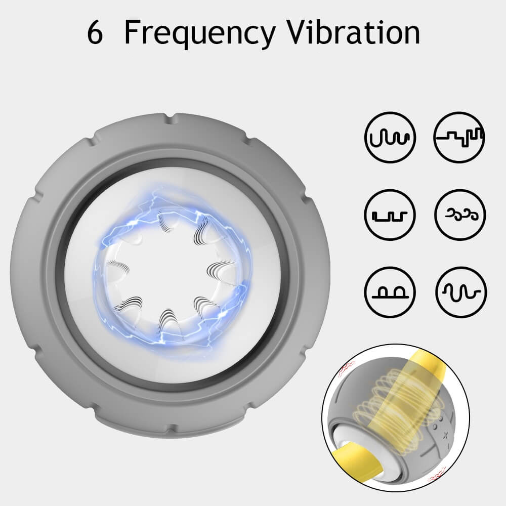 Men's Gray Cup Maturbator / Male Silicone Penis Vibrators / Adult Sex Toys - EVE's SECRETS