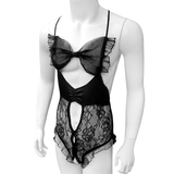 Men's Lace Lingerie Set / Erotic Sleepwear with Open Crotch / Sexy See-Through Bodysuit - EVE's SECRETS