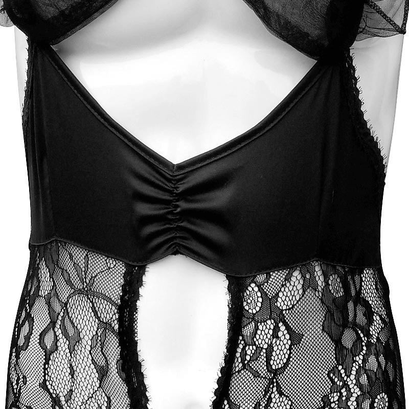 Men's Lace Lingerie Set / Erotic Sleepwear with Open Crotch / Sexy See-Through Bodysuit - EVE's SECRETS