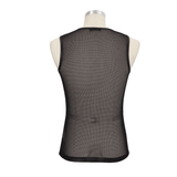 Men's Mesh Tank Top / Black Sleeveless Top with Round Neck