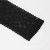 Men's Punk Transparent Striped Top / Black Long Sleeve