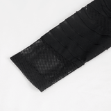 Men's Punk Transparent Striped Top / Black Long Sleeve