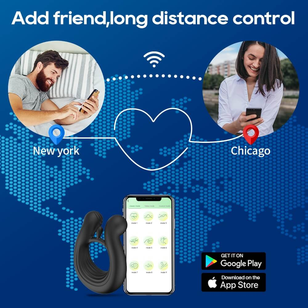 Men's Remote Vibrators / Silicone Penis Ring Masturbator / App Controlled Sex Toys - EVE's SECRETS