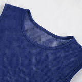 Men's Sleeveless Mesh Tank Top: Punk Round Neck Blue Top