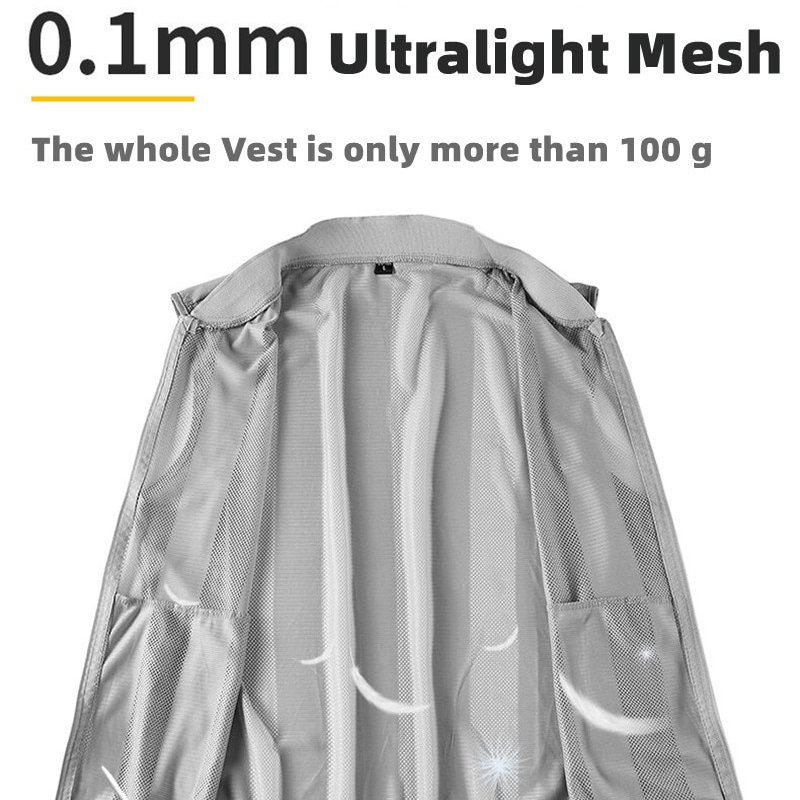 Men's See-Through Sleeveless Jacket / Sexy Lightweight Outdoor Zipper Vest / Male Outfits - EVE's SECRETS