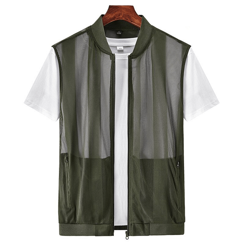 Men's See-Through Sleeveless Jacket / Sexy Lightweight Outdoor Zipper Vest / Male Outfits - EVE's SECRETS