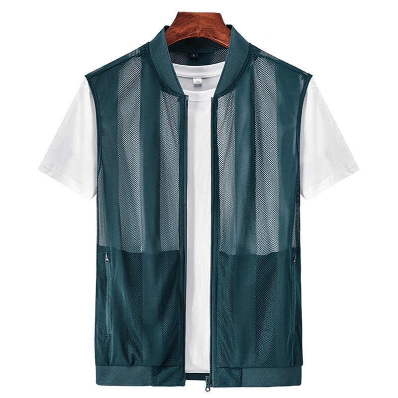 Men's See-Through Sleeveless Jacket / Sexy Lightweight Outdoor Zipper Vest / Male Outfits - EVE's SECRETS