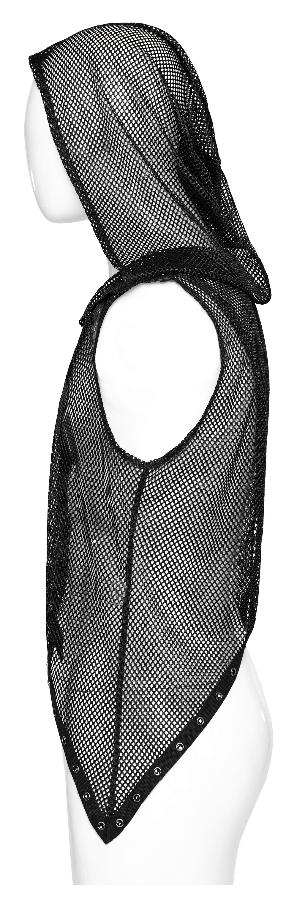 Mesh Gothic Hooded Vest with a Seductive Punk Hollow Design