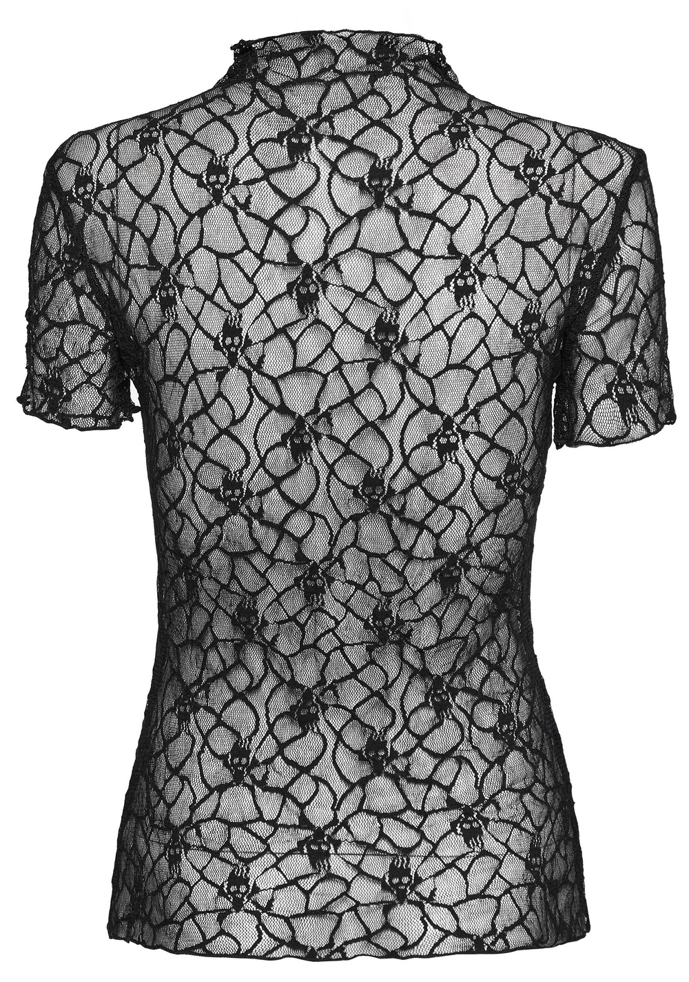 Mesh Skull Short-Sleeved Punk Women's T-Shirt