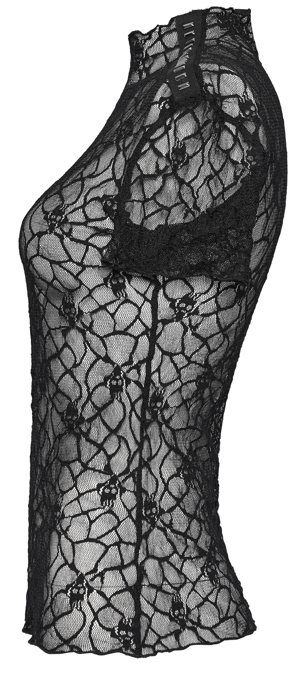 Mesh Skull Short-Sleeved Punk Women's T-Shirt
