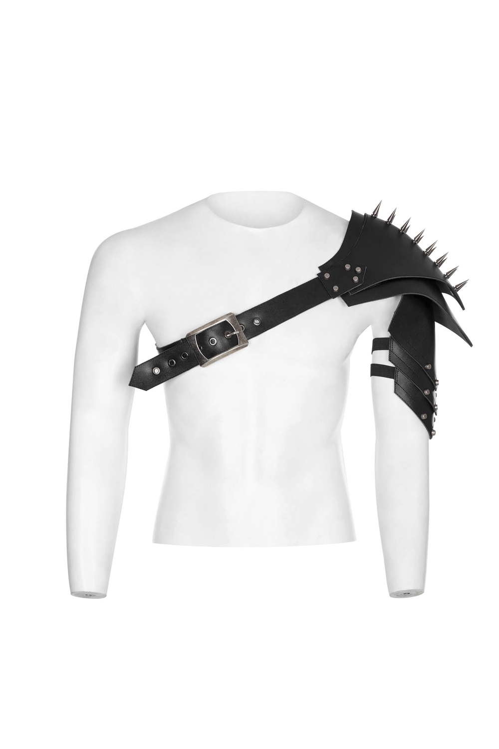 Metal-buckled Strap for Punk Armor with Spiked Shoulder